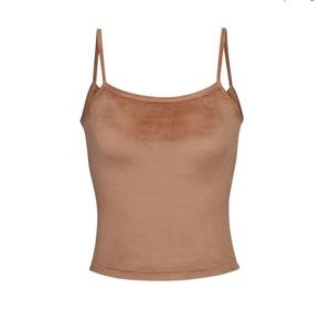 Skims Velour Cami Tank Top in Sienna
